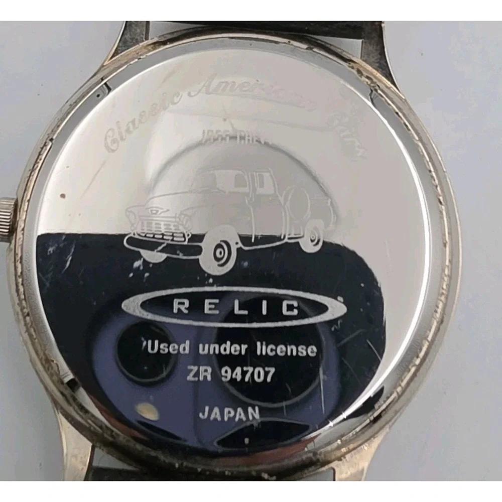 Relic Chevy Truck 1955 Watch Japan Leather Band ZR 94707 with Wood Box